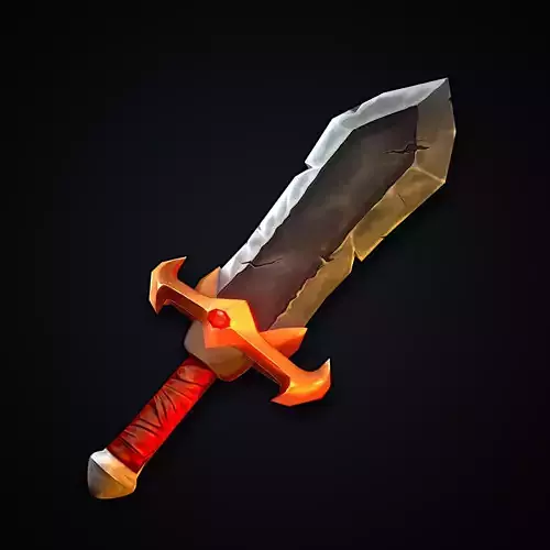 3D Stylized Sword Handpainted