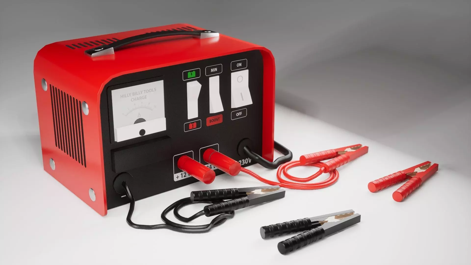 Industry Battery charger for car battery clean version Low-poly 3D model_0