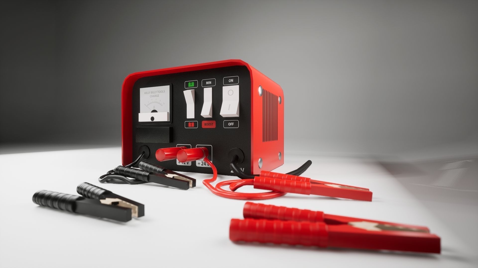 Industry Battery charger for car battery clean version Low-poly 3D model_1