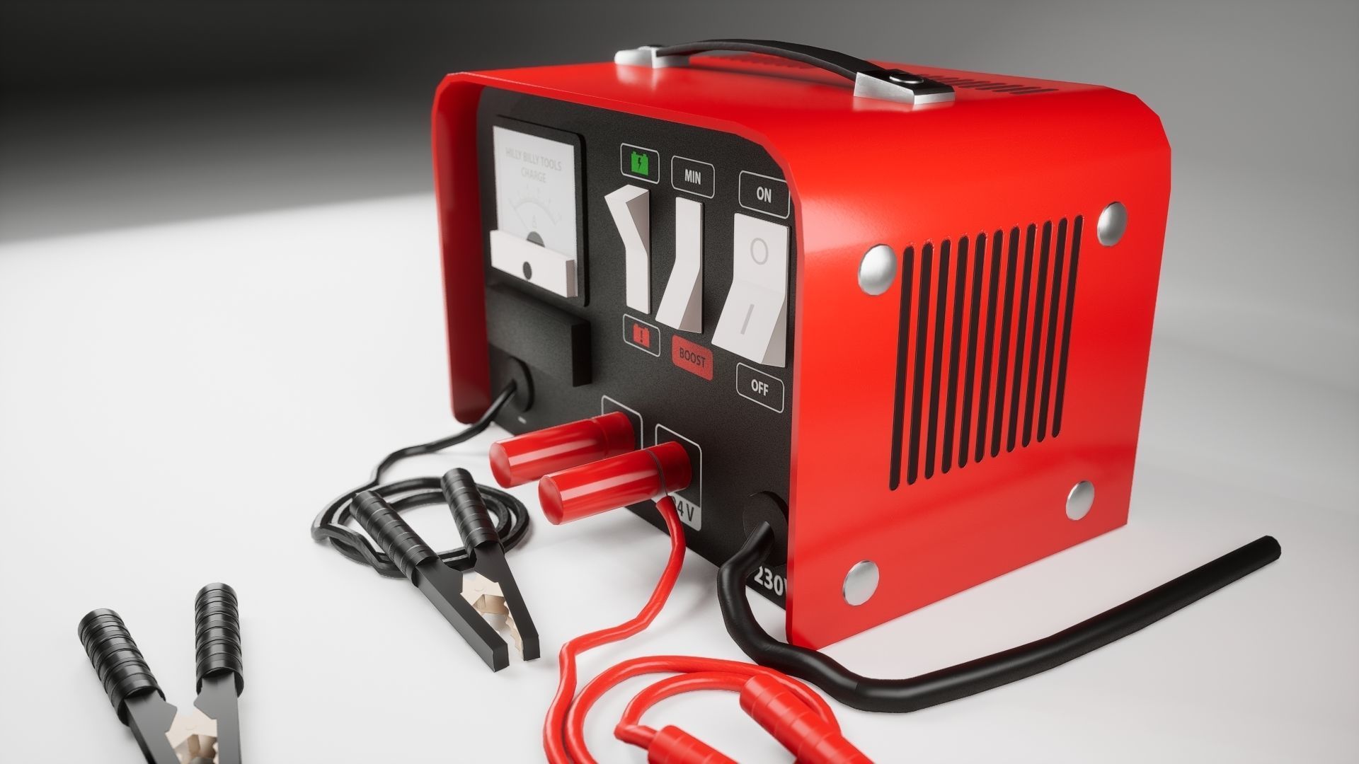 Industry Battery charger for car battery clean version Low-poly 3D model_3