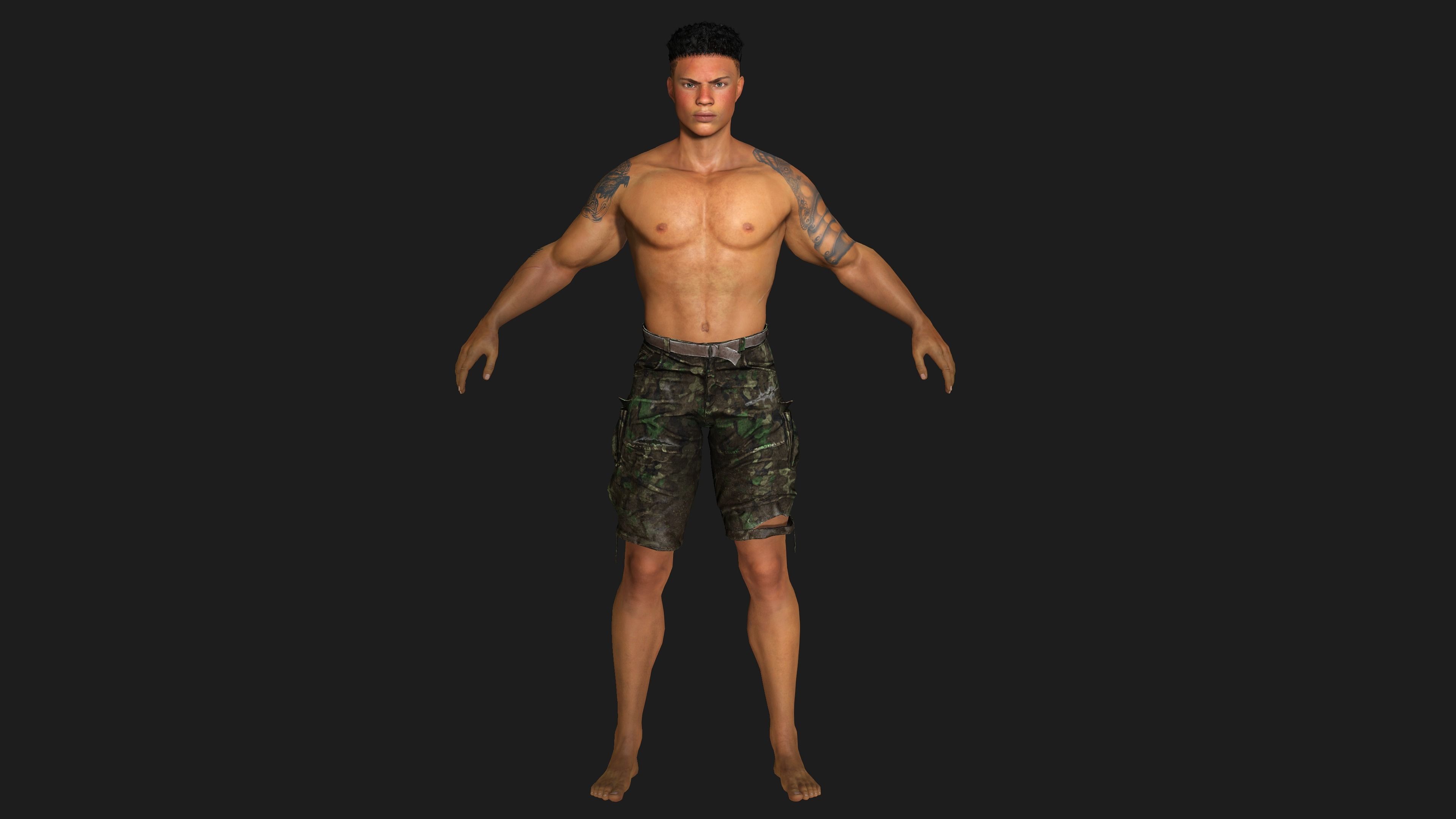 AAA 3D APOCALYPTIC- SURVIVAL- REALISTIC RIG GAME READY CHARACTER Low-poly 3D model_15