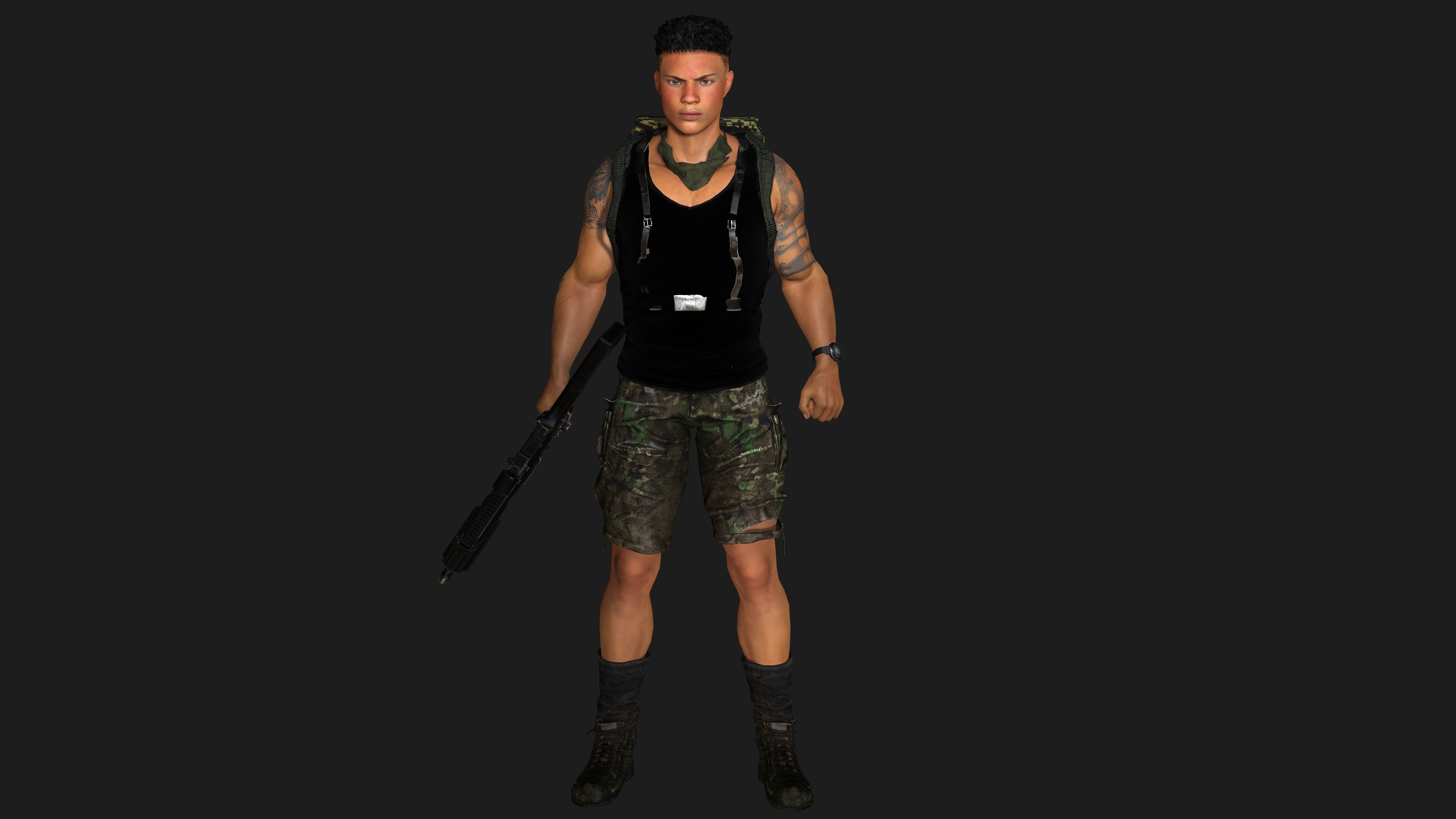 AAA 3D APOCALYPTIC- SURVIVAL- REALISTIC RIG GAME READY CHARACTER Low-poly 3D model_22