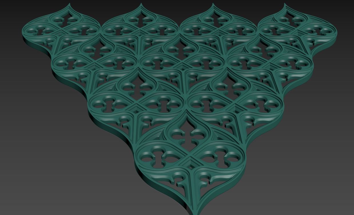 Seamless Gothic pattern 3 3D print model_7