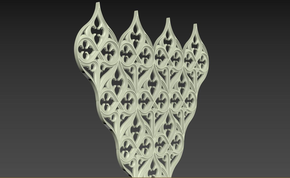 Seamless Gothic pattern 3 3D print model_4