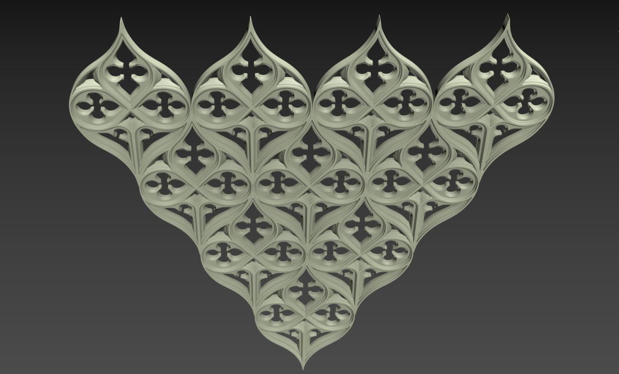 Seamless Gothic pattern 3 3D print model_5