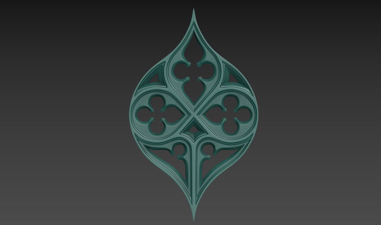 Seamless Gothic pattern 3 3D print model_12