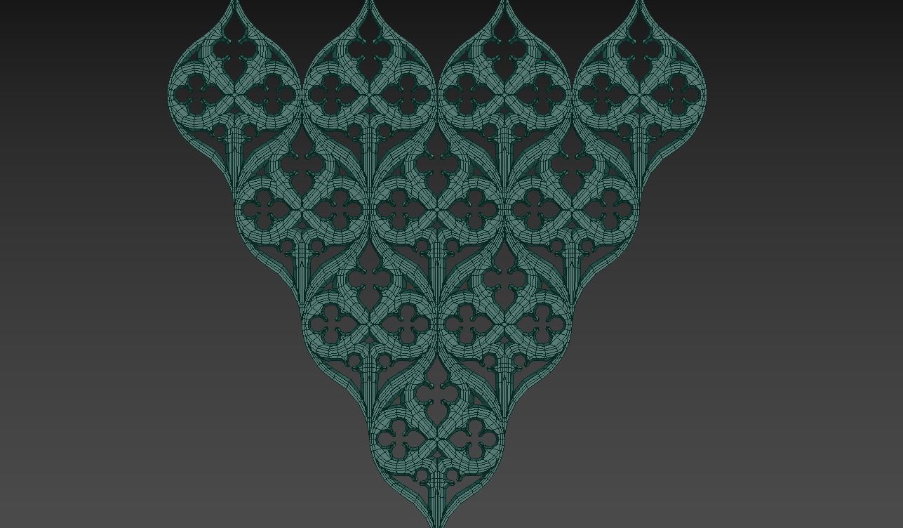 Seamless Gothic pattern 3 3D print model_3