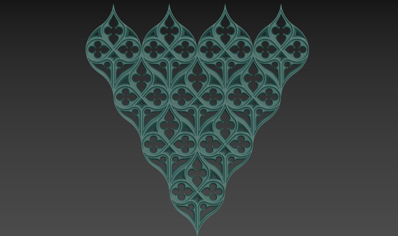 Seamless Gothic pattern 3 3D print model_1