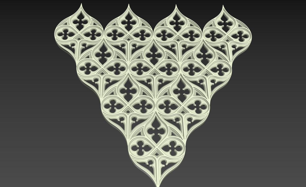 Seamless Gothic pattern 3 3D print model_2