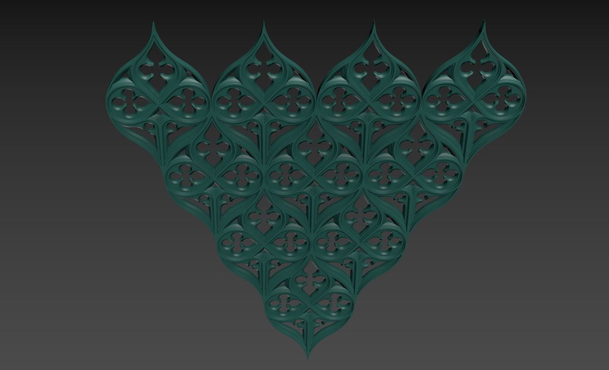 Seamless Gothic pattern 3 3D print model_8
