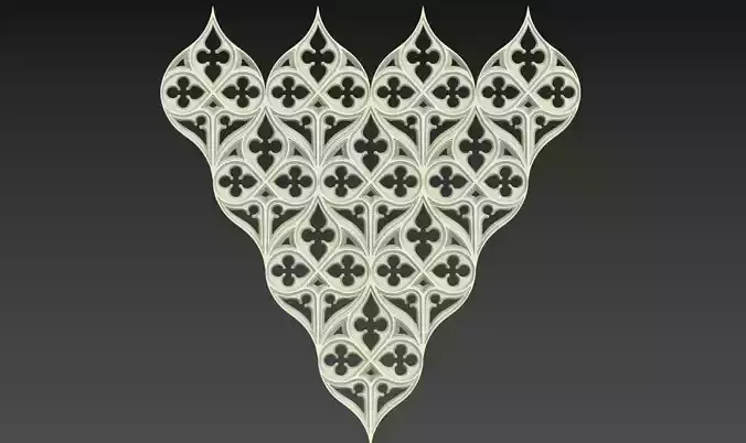 Seamless Gothic pattern 3 3D print model