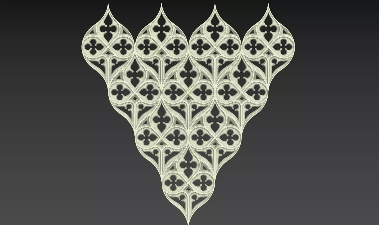 Seamless Gothic pattern 3 3D print model_0