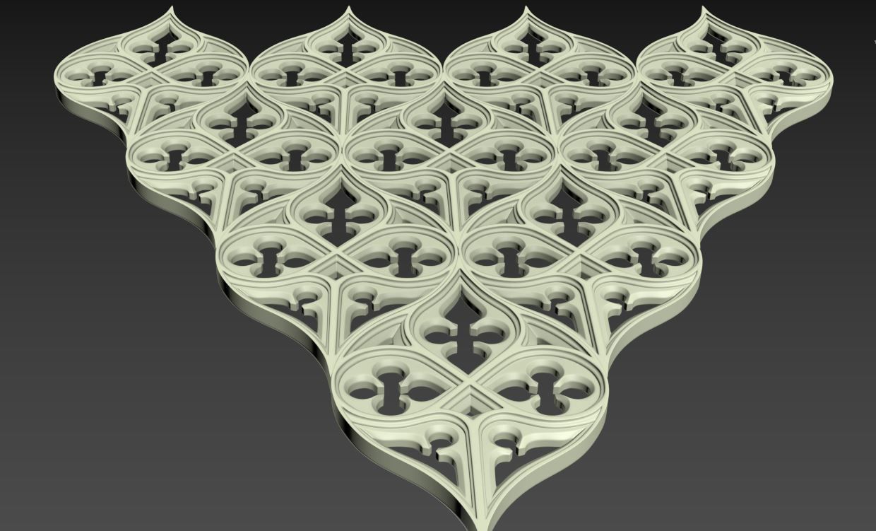 Seamless Gothic pattern 3 3D print model_6