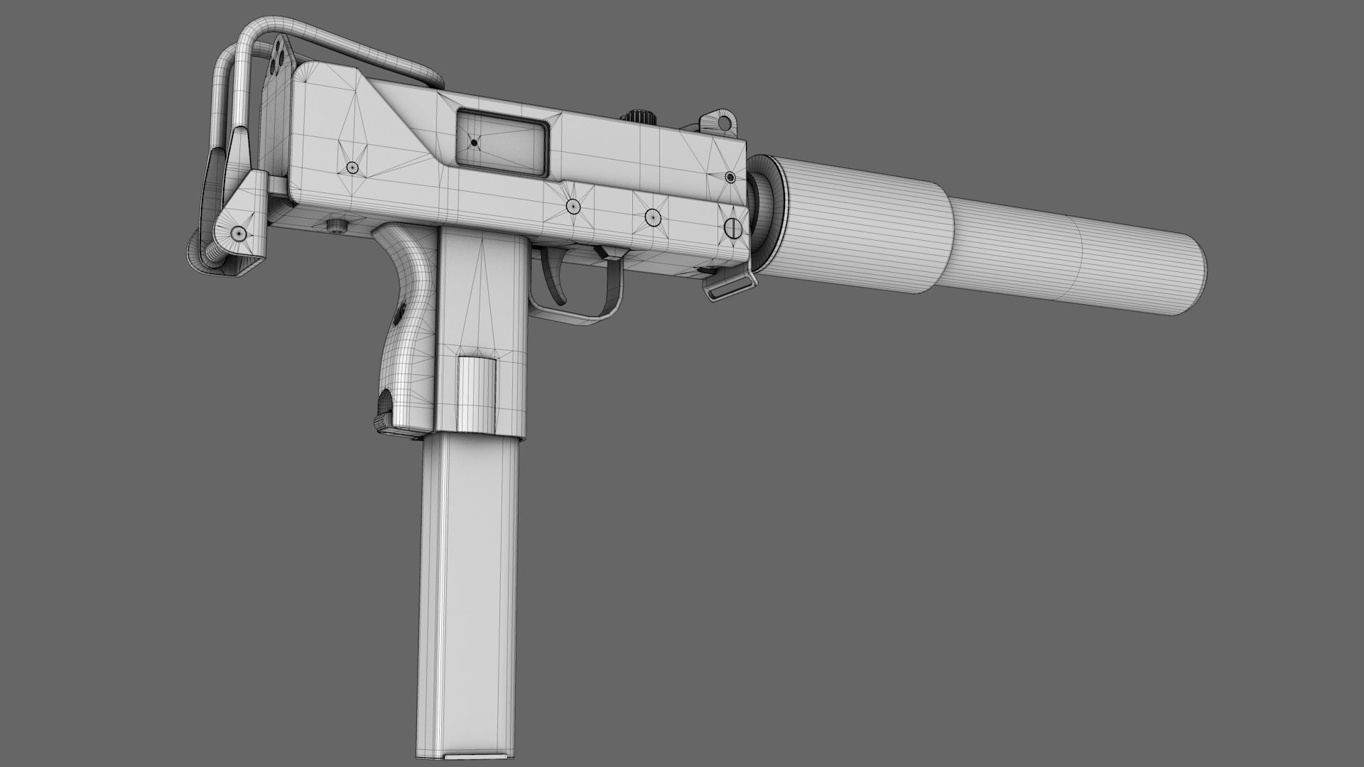 Ingram Mac 10 SMG Gun 9mm 3D model_10