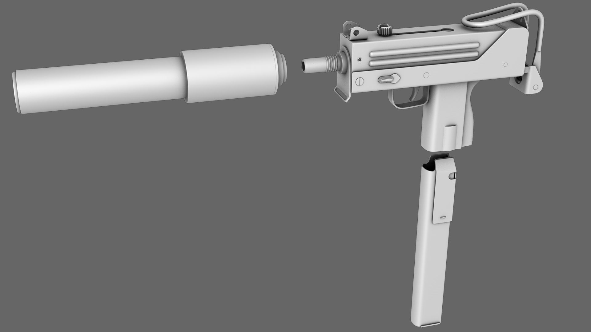 Ingram Mac 10 SMG Gun 9mm 3D model_5
