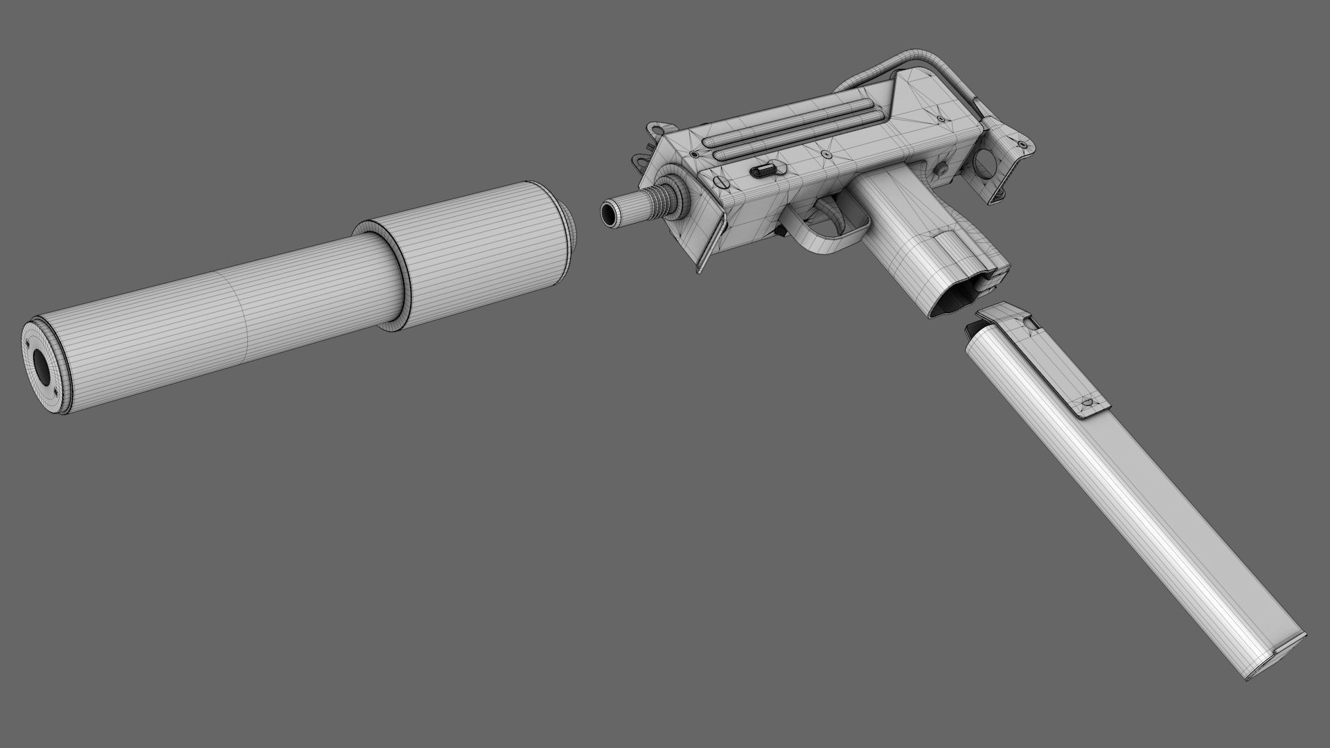 Ingram Mac 10 SMG Gun 9mm 3D model_12