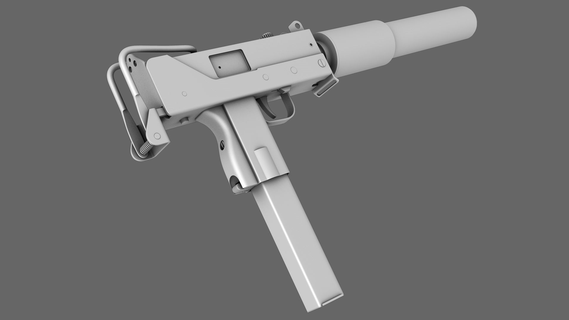 Ingram Mac 10 SMG Gun 9mm 3D model_3