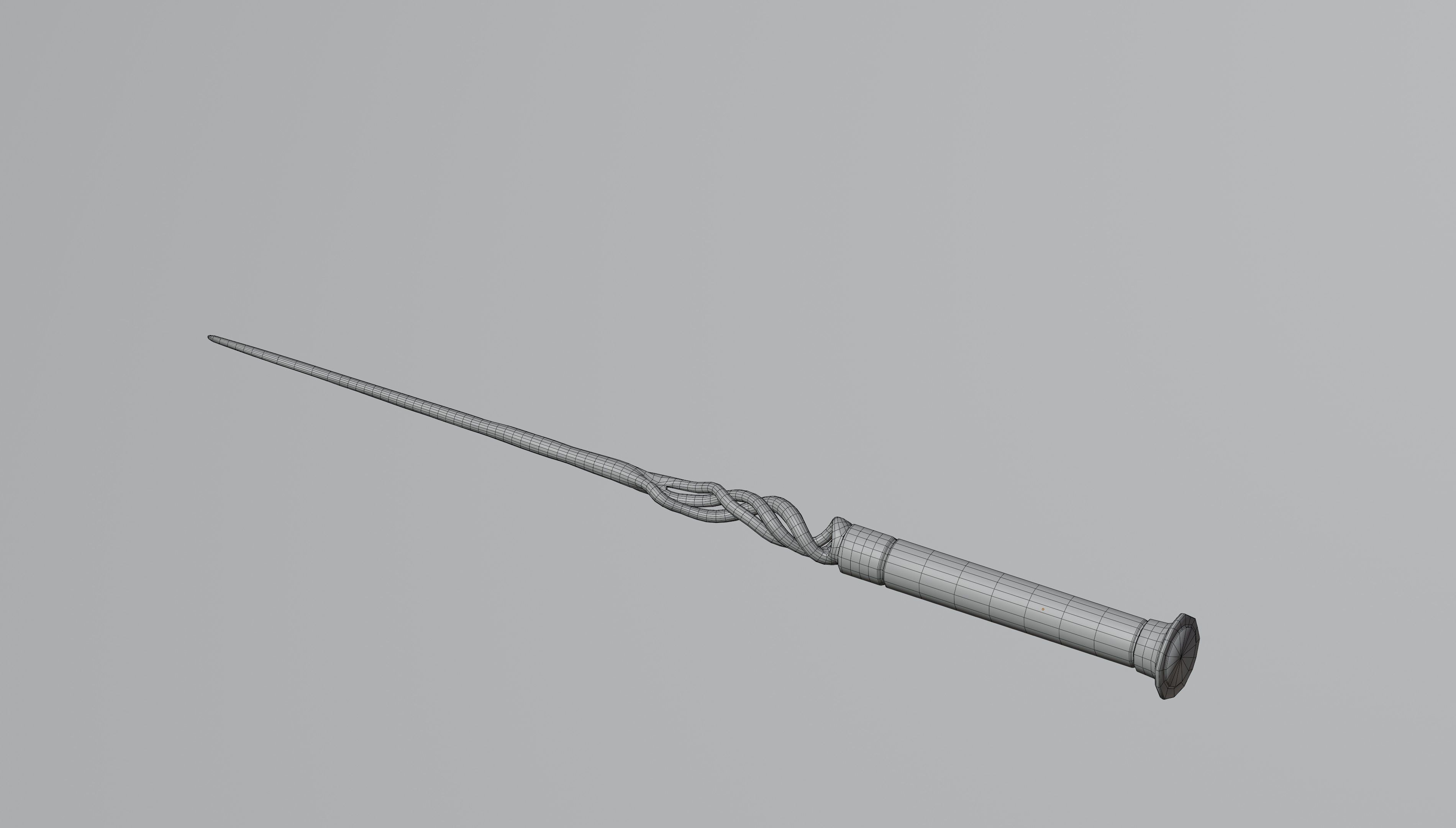 Albus Dumbledore Wand - Fantastic Beasts Low-poly 3D model_5