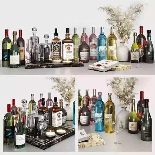 Drink set2 Low-poly 3D model