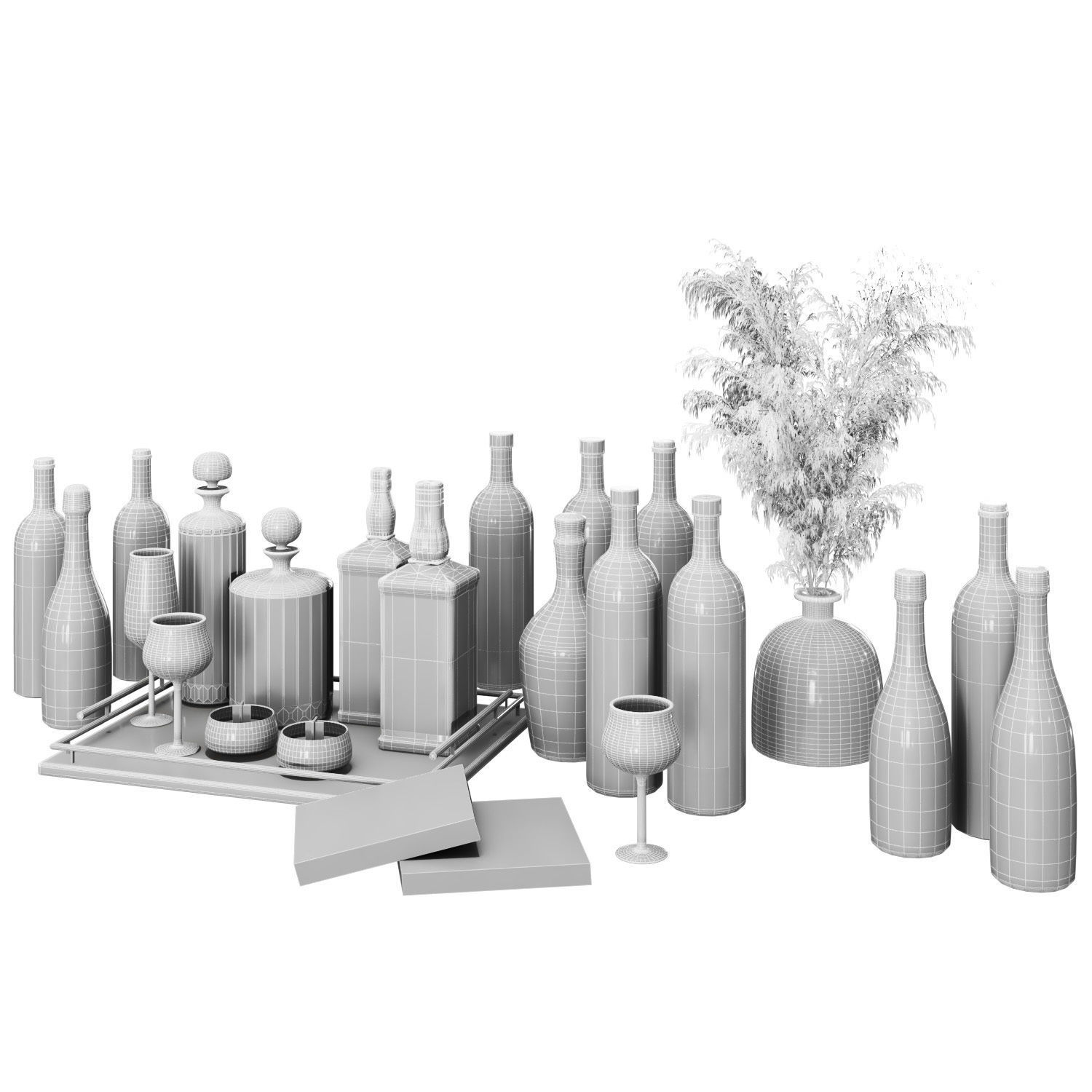 Drink set2 Low-poly 3D model_4