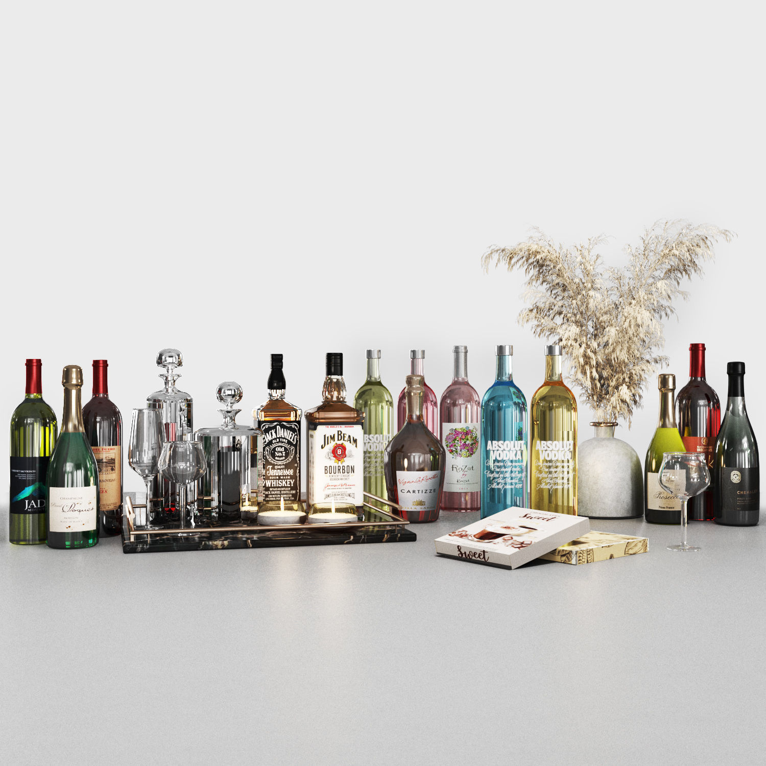 Drink set2 Low-poly 3D model_3