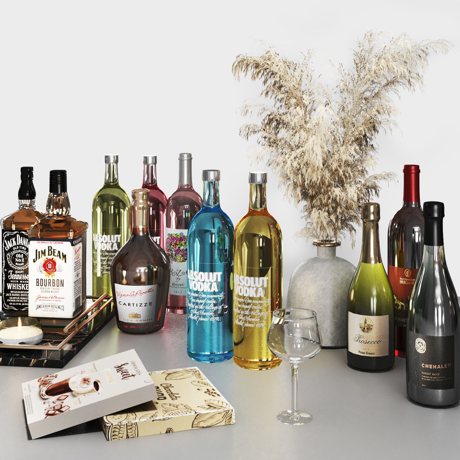 Drink set2 Low-poly 3D model_2