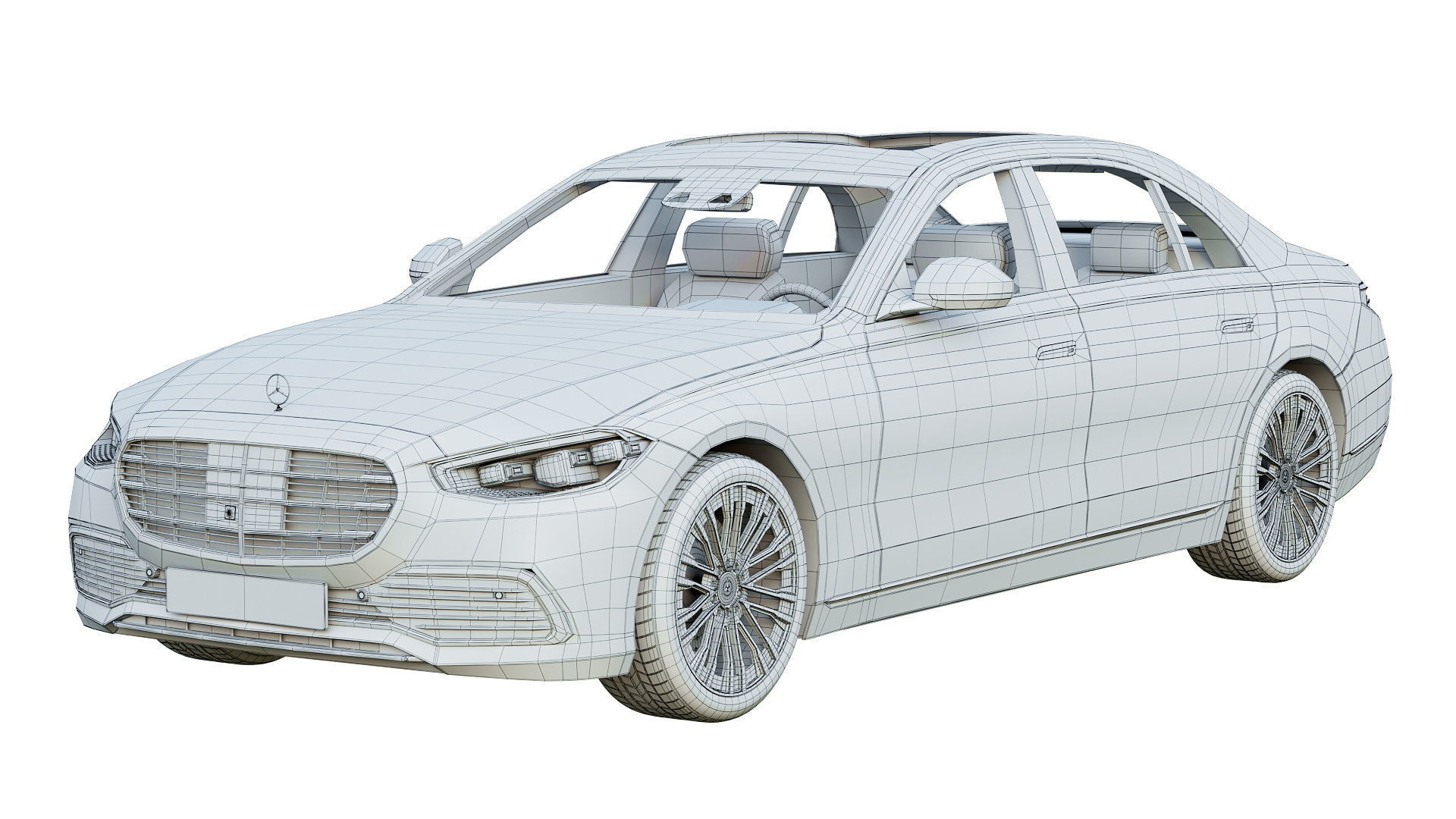 Mercedes-Benz S-Class W223 Long  AMG  Maybach 3D model_9