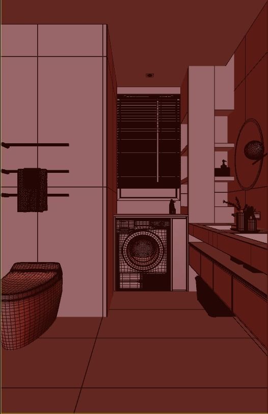 Modern style bathroom 3d model 3D model_9