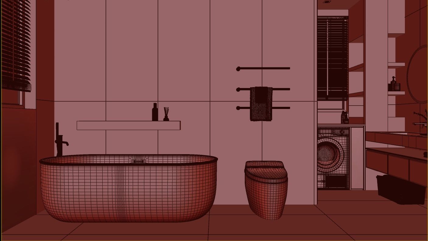 Modern style bathroom 3d model 3D model_7