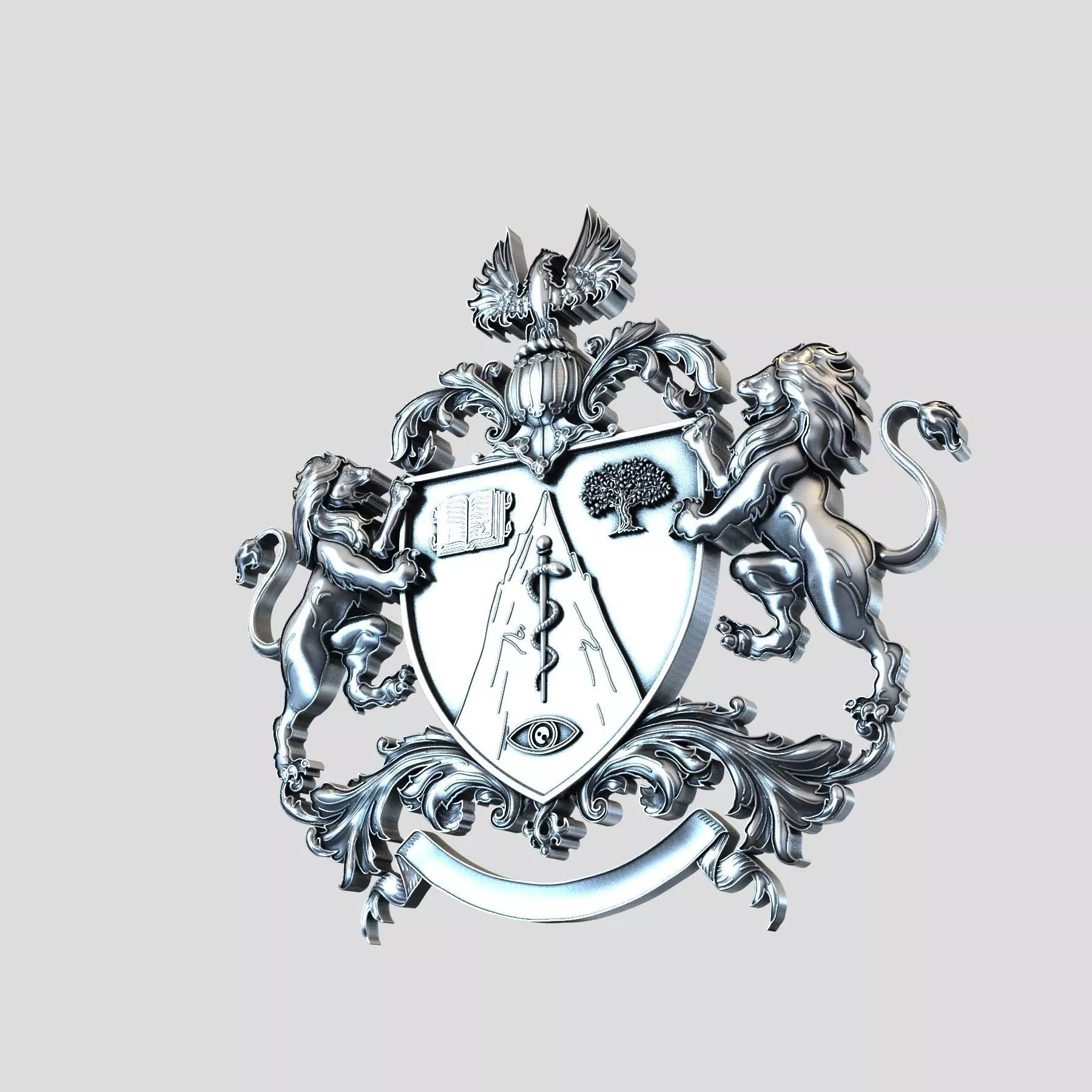 Lions and phoenix 3D print model_0