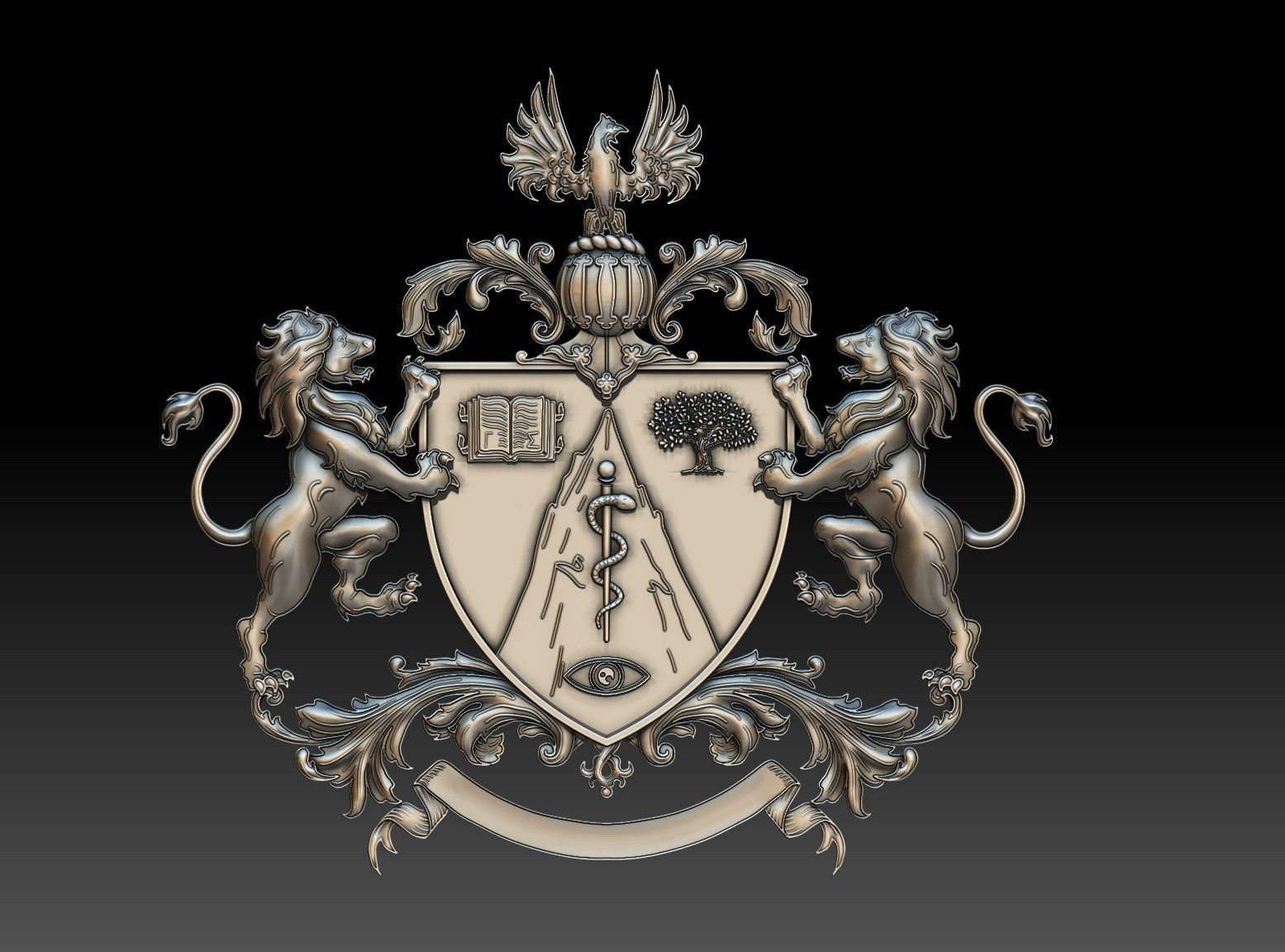 Lions and phoenix 3D print model_8