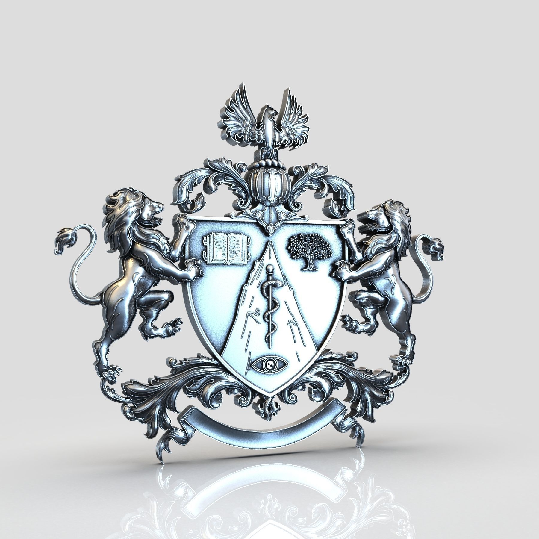 Lions and phoenix 3D print model_1