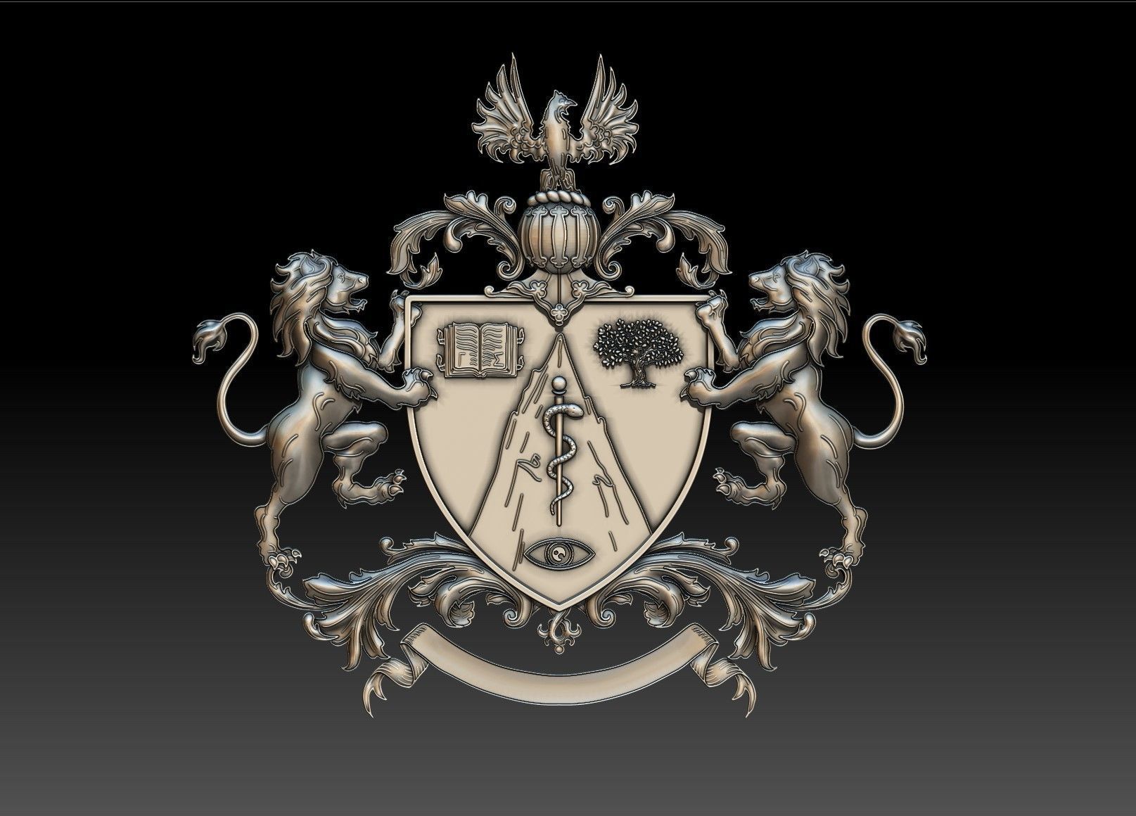 Lions and phoenix 3D print model_7