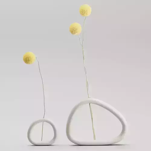 Plant Set 02-Craspedia in Stem Holder