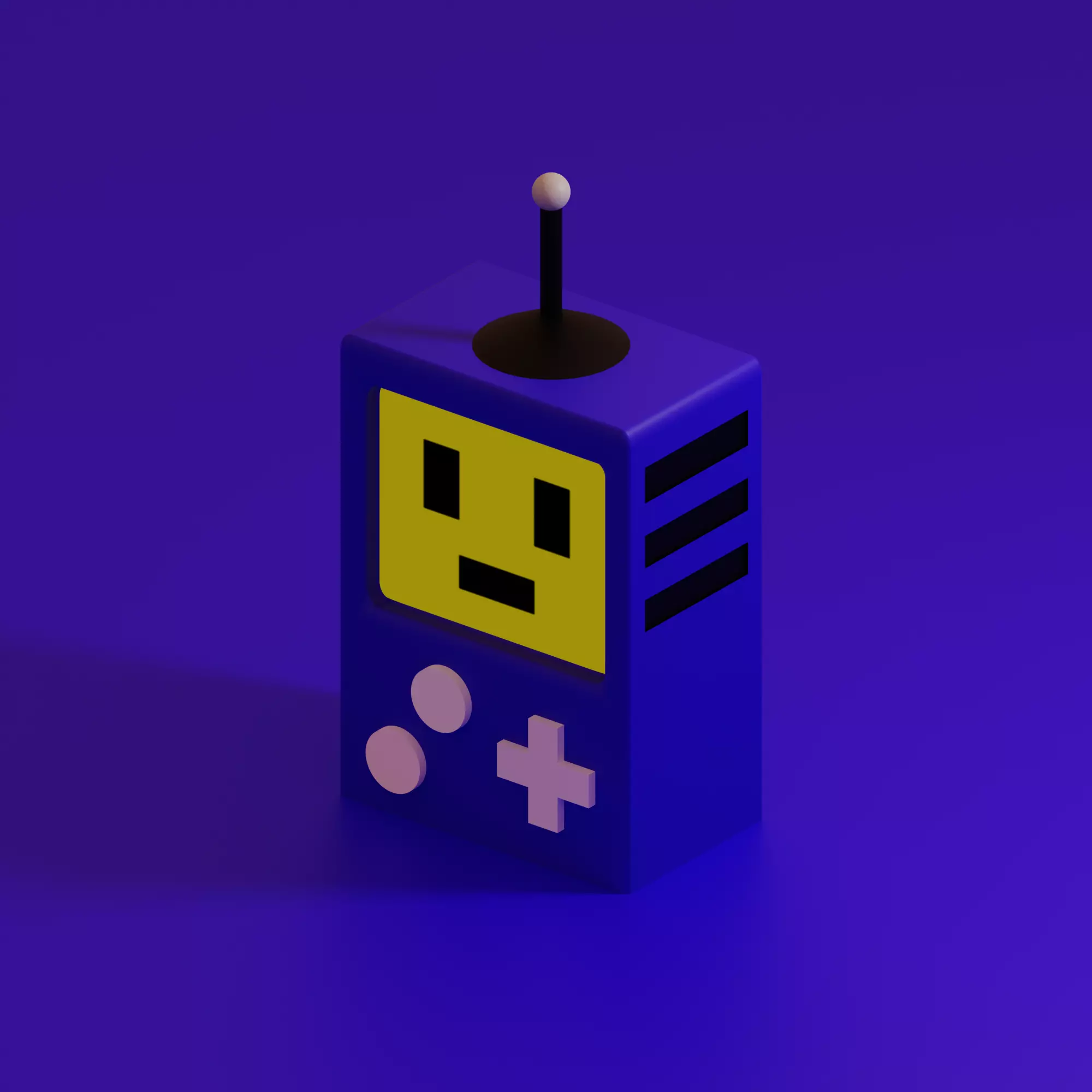 Mini Console Low-poly 3D model_0