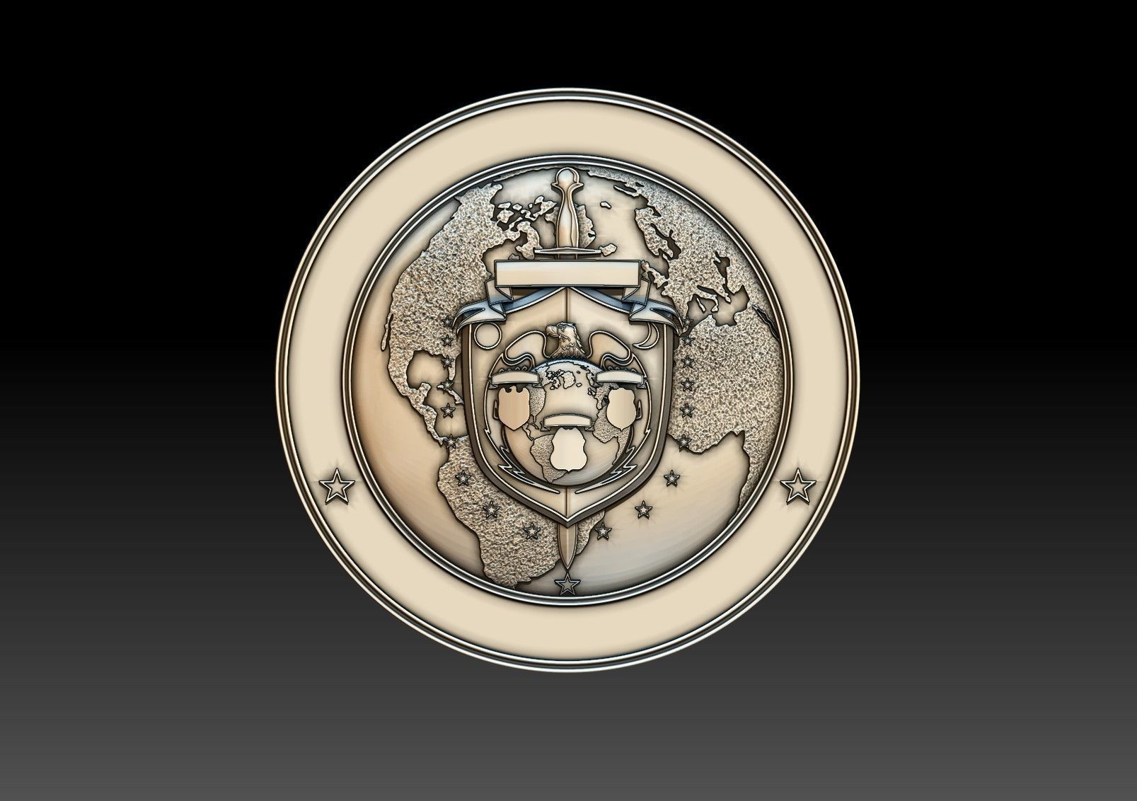Govt Seal 3D print model_3