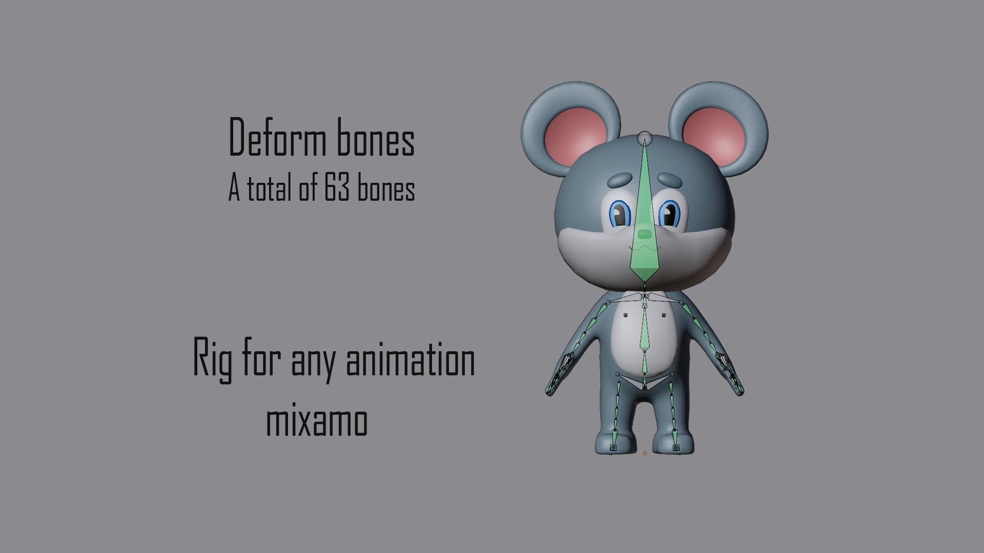 Cartoon character animals Low-poly 3D model_17