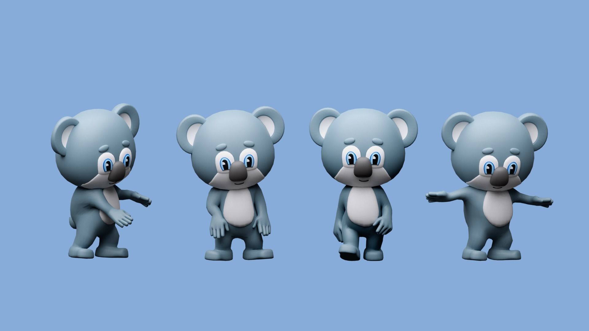 Cartoon character animals Low-poly 3D model_12