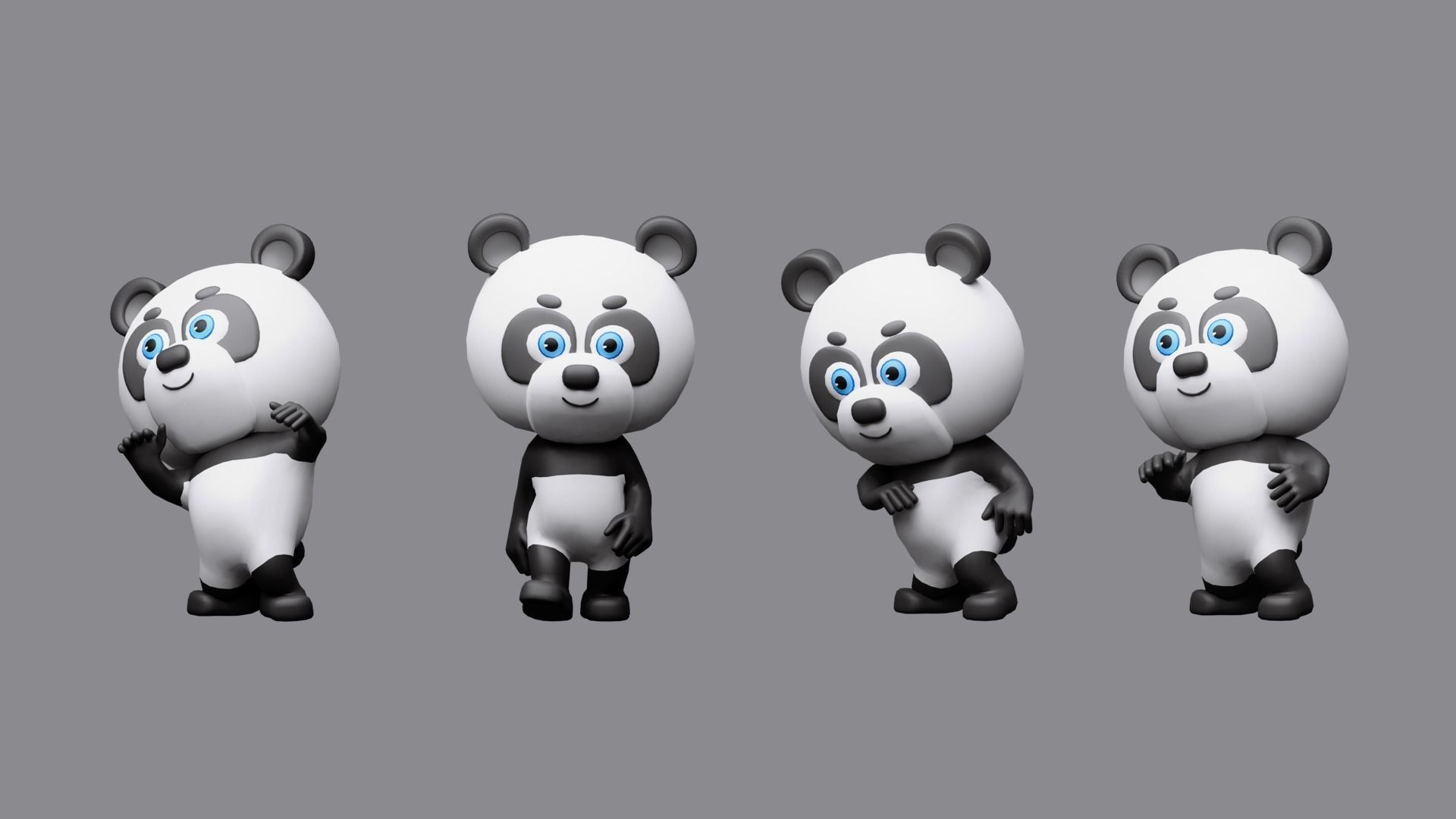 Cartoon character animals Low-poly 3D model_8