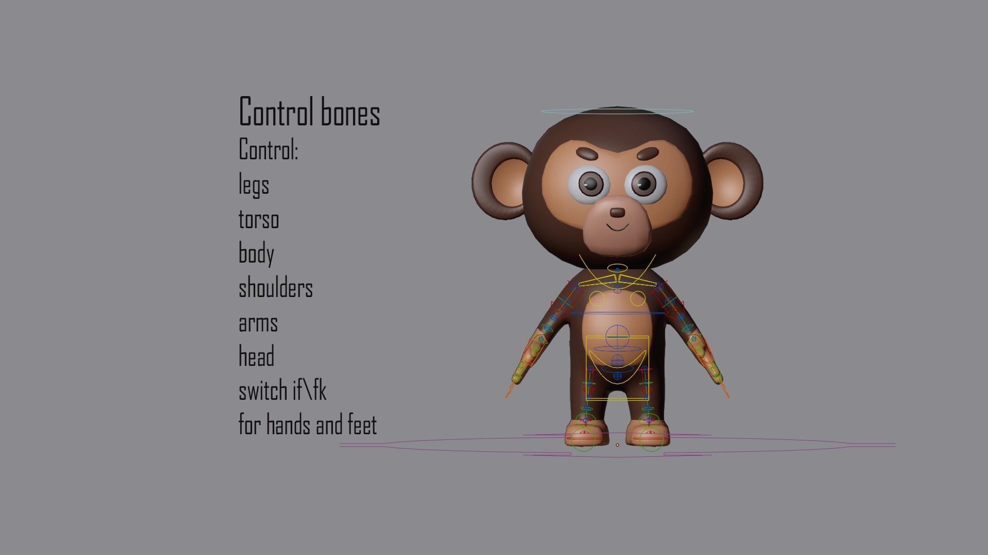 Cartoon character animals Low-poly 3D model_15