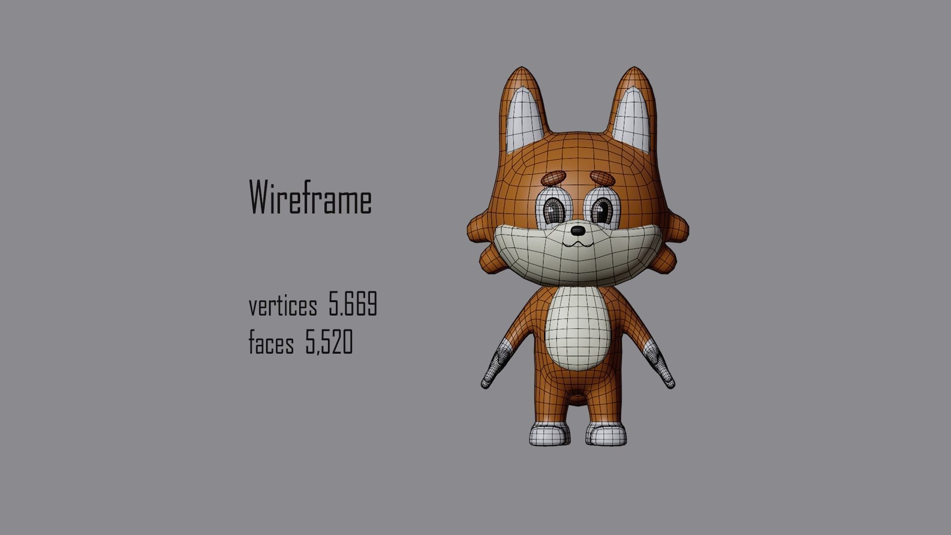 Cartoon character animals Low-poly 3D model_16