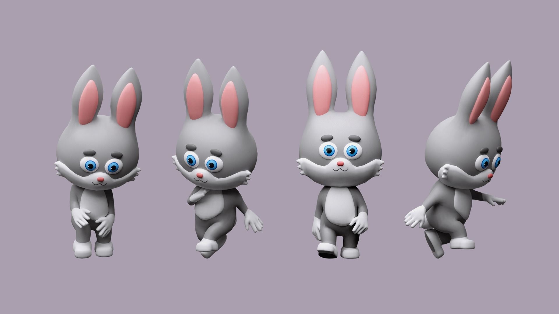 Cartoon character animals Low-poly 3D model_6