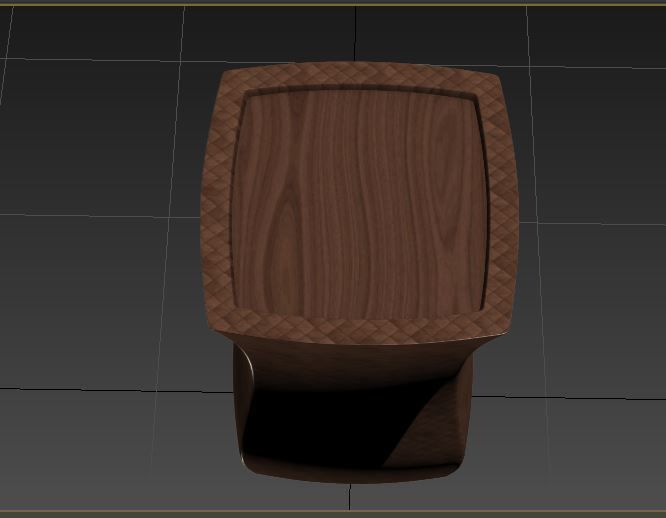 Block Side Table Low-poly 3D model_2
