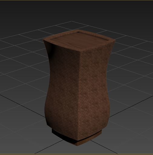 Block Side Table Low-poly 3D model_3