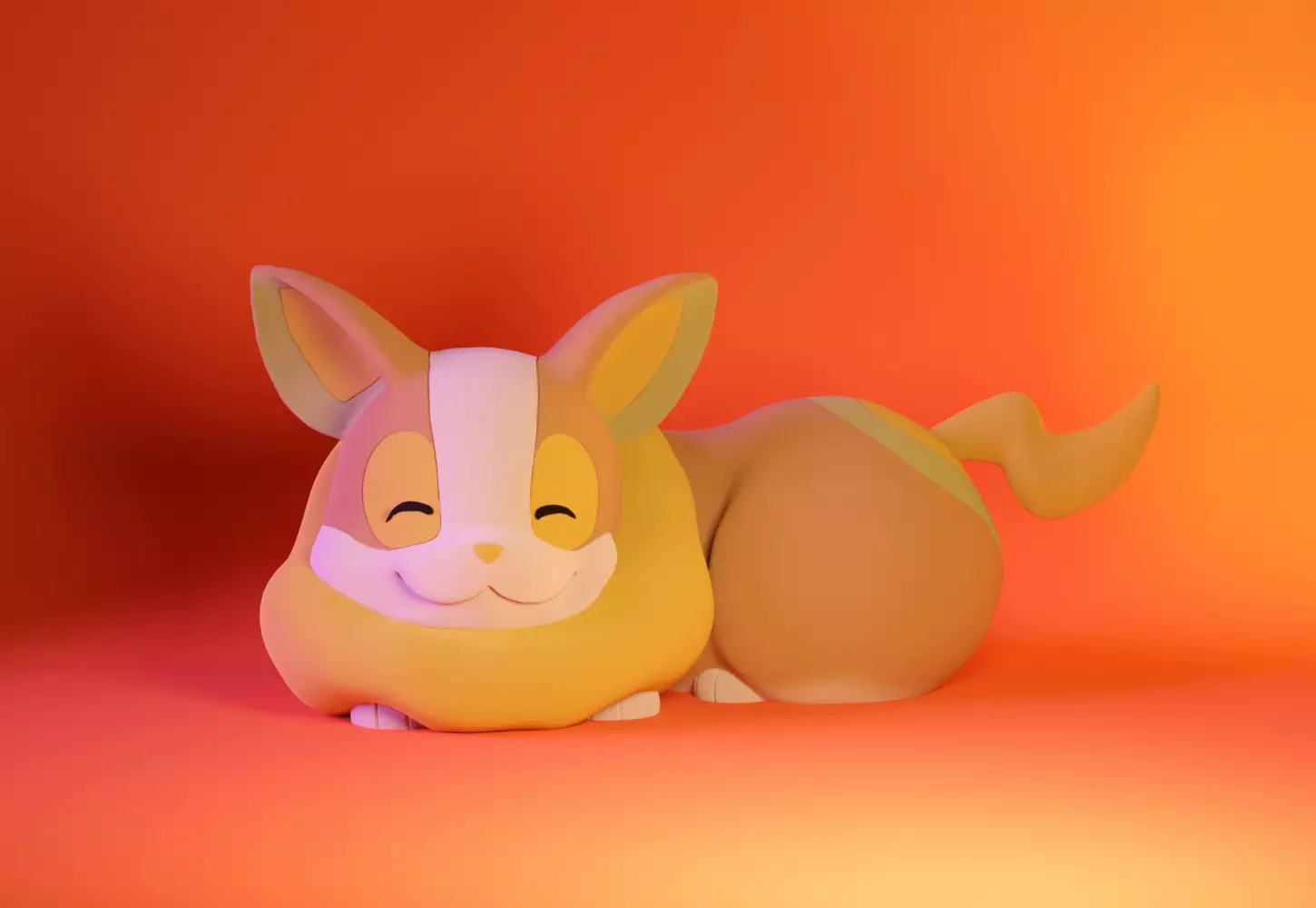 Pokemon Yamper sleeping 3D print model