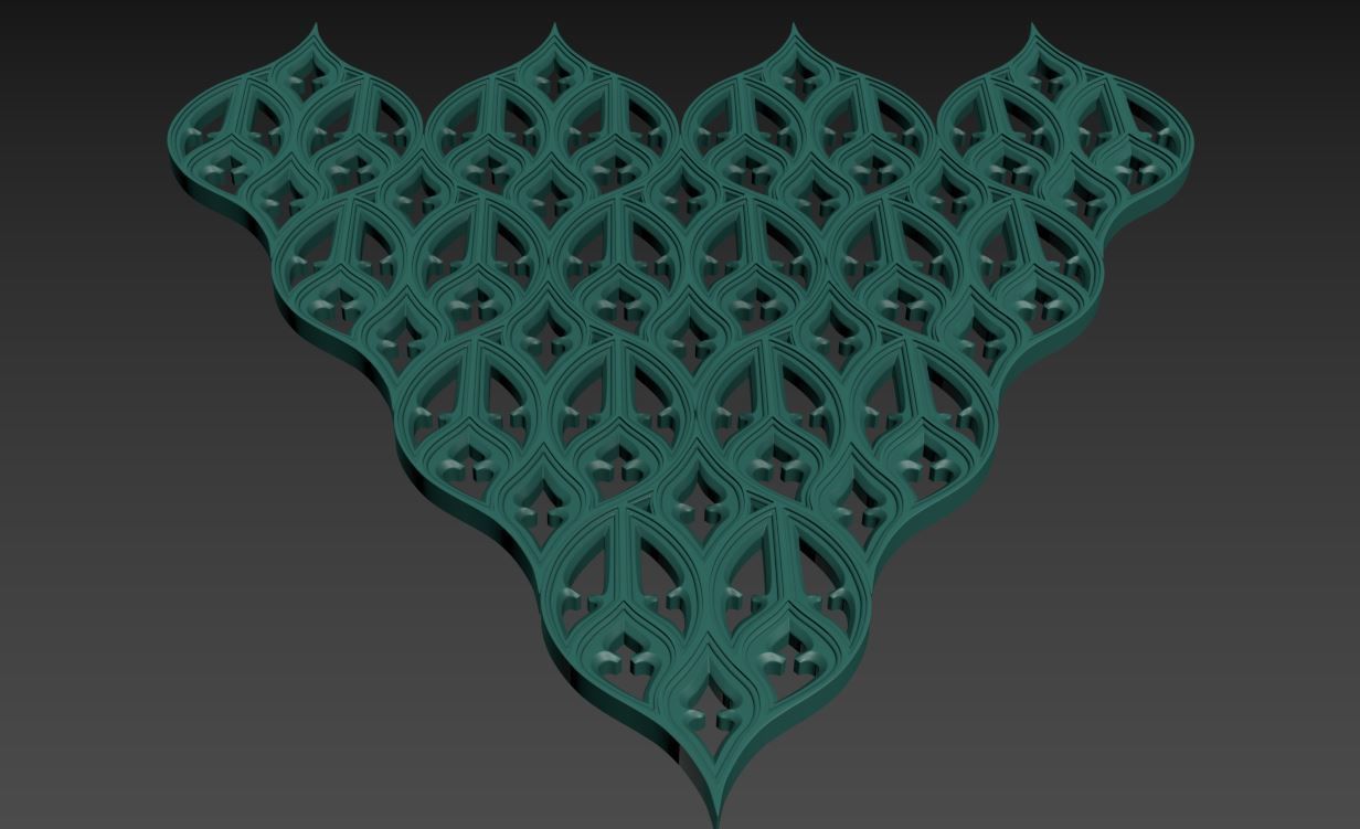 Seamless Gothic pattern 5 3D print model_8