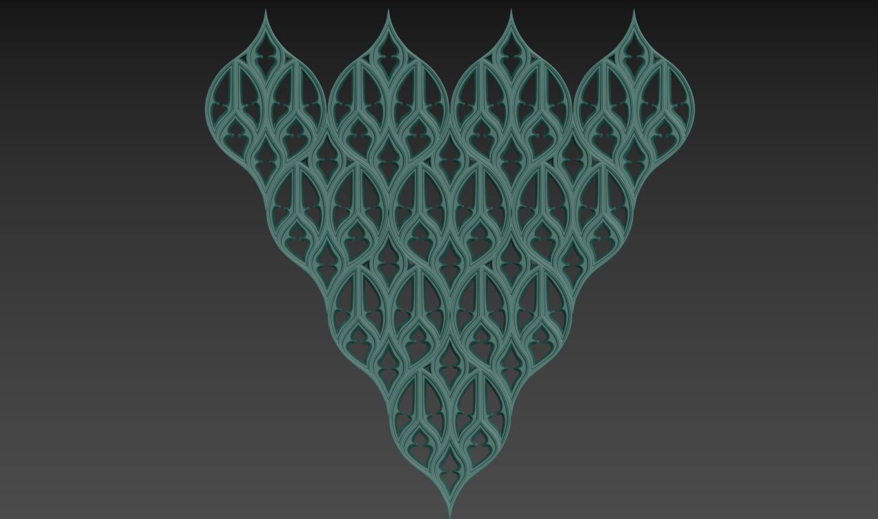 Seamless Gothic pattern 5 3D print model_1
