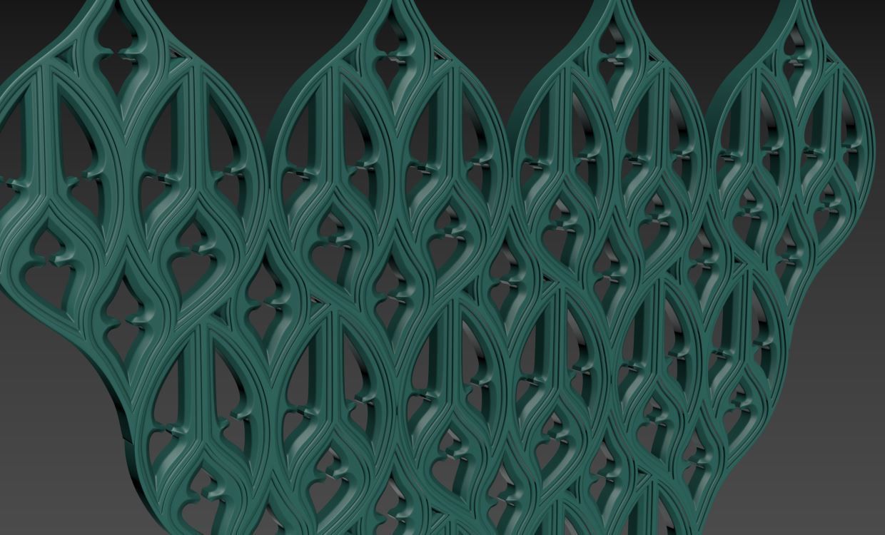 Seamless Gothic pattern 5 3D print model_9