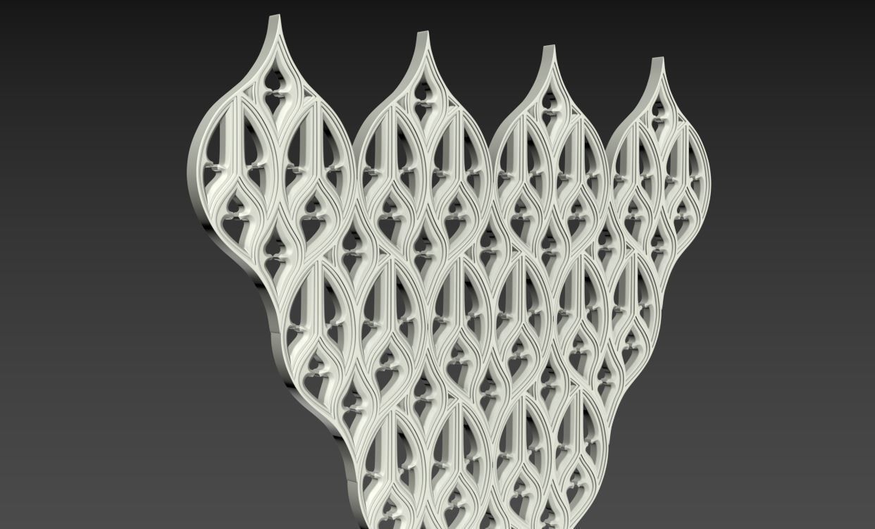 Seamless Gothic pattern 5 3D print model_4