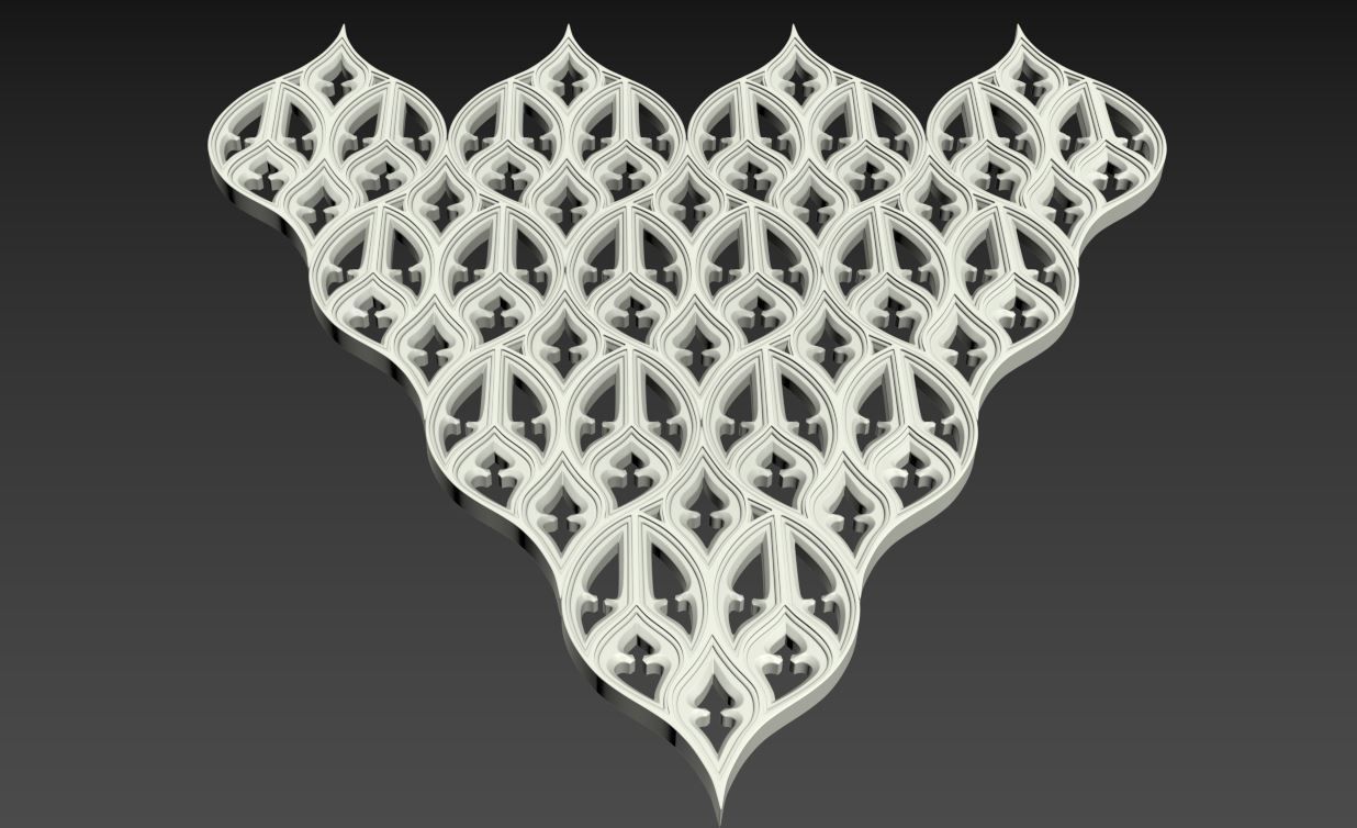 Seamless Gothic pattern 5 3D print model_2